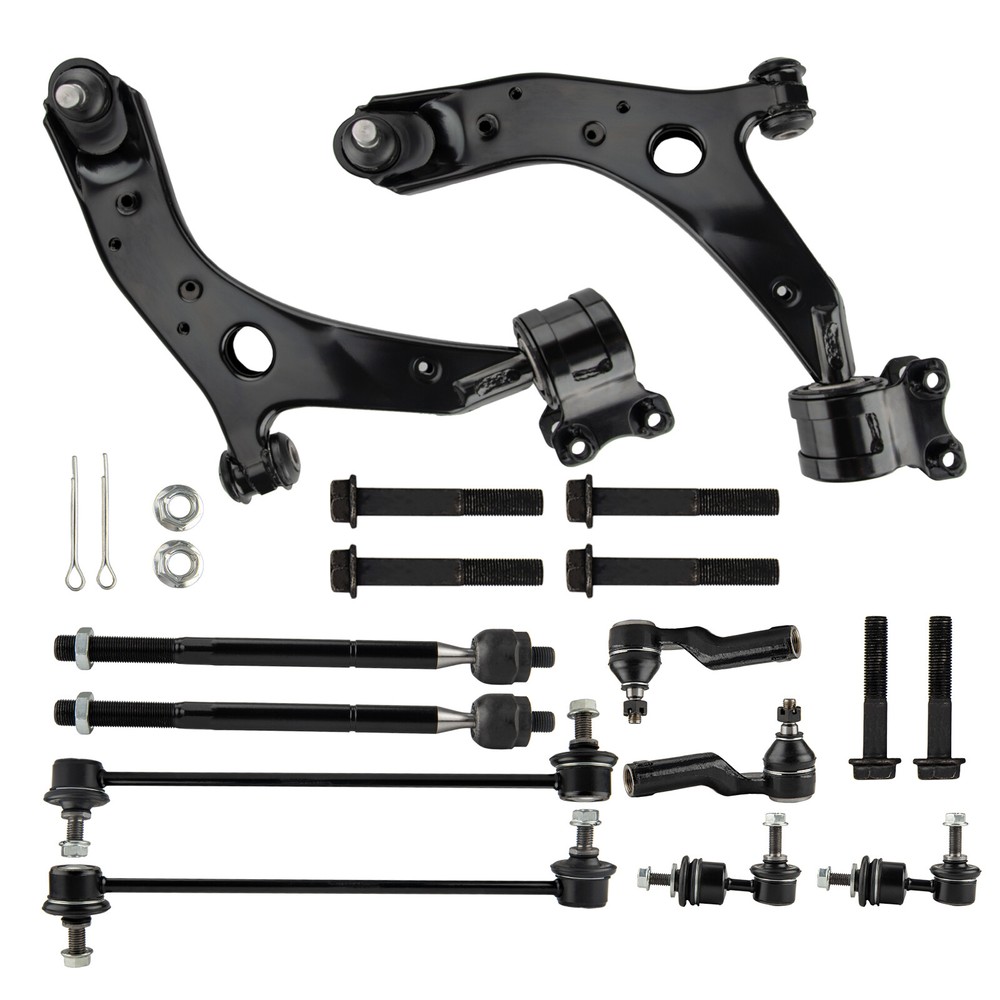 10pcs Front Steering Suspension Control Arms Tie Rods Kit