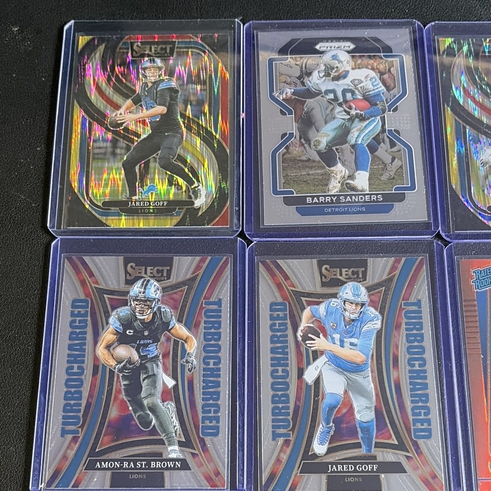 Panini NFL 2022 4-Card Lot Detroit Lions Select/Prizm Goff Sanders St. Brown
