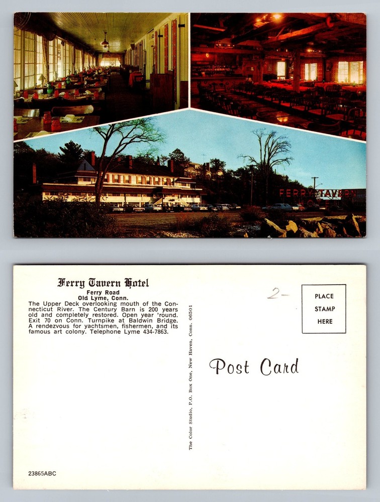 Old Lyme, CT-Connecticut, Ferry Tavern Hotel Multi View Vintage Postcard