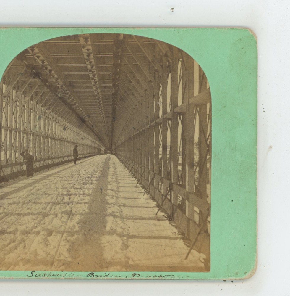 Suspension Bridge Interior Niagara Falls Stereoview