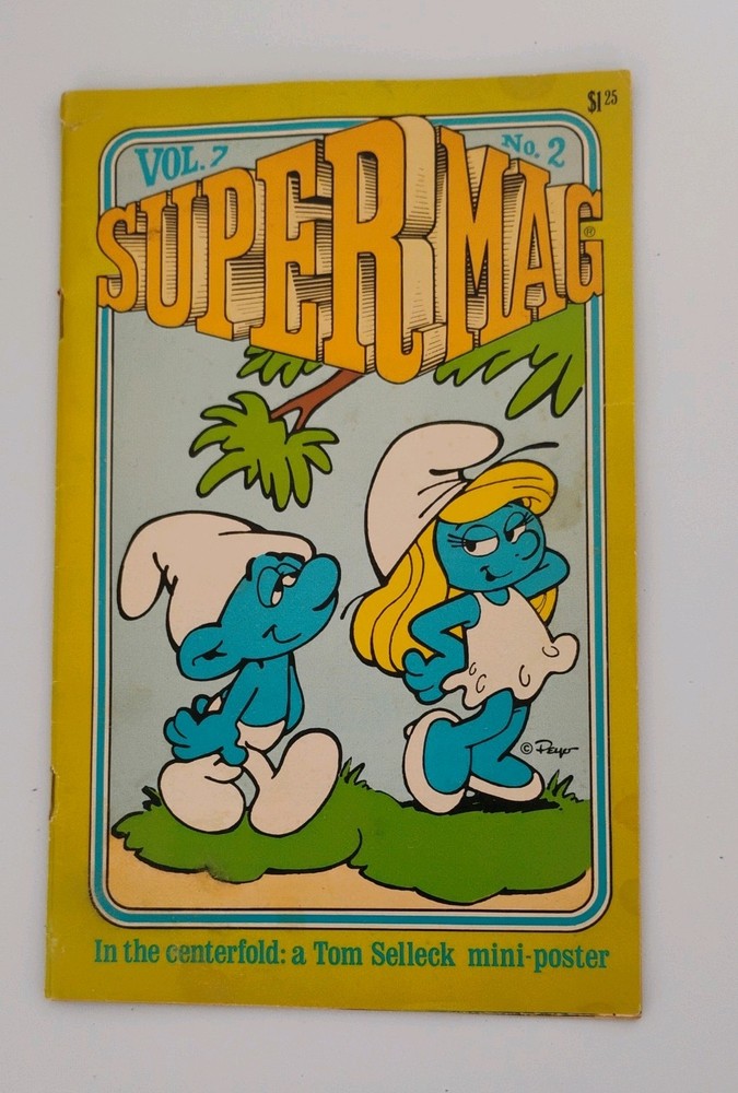 Smurf SuperMag Collectible Vol 7 No2 1982 Weekly Reader Books Tom Selleck Poster
