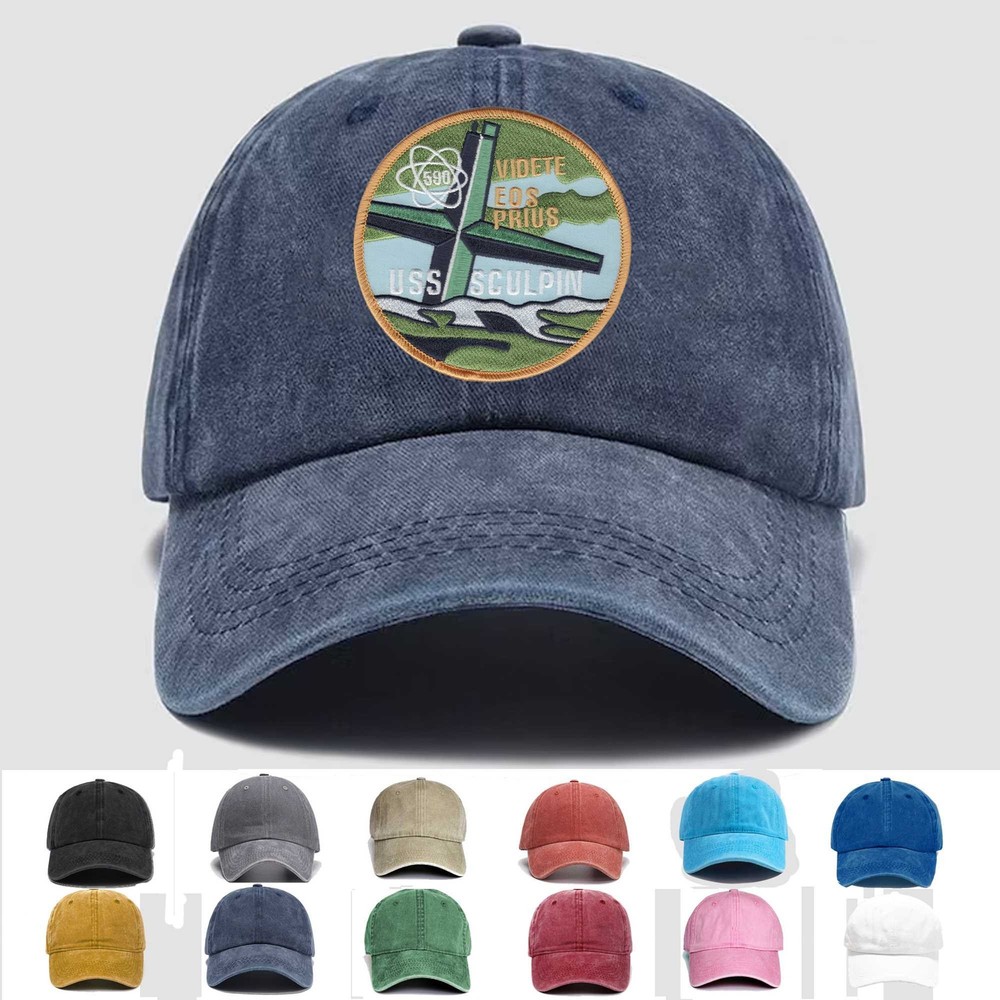 Custom Embroidered Hat SSN-590 USS Sculpin Submarine, Veteran Cap, Gift Idea