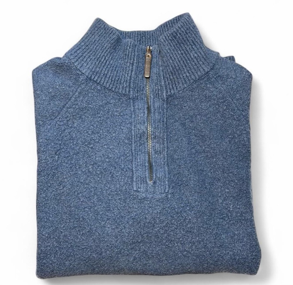Banana Republic Half Zip Sweater Blue Men’s Size M Cotton Wool Blend