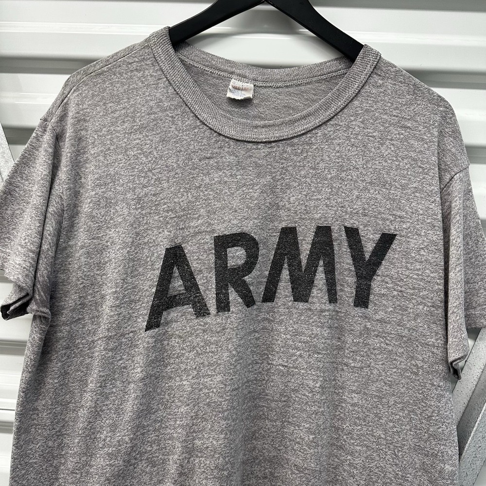 Vintage Army Champion USA Made T-shirt 50/50 Paper Thin Men’s Military Burn Out