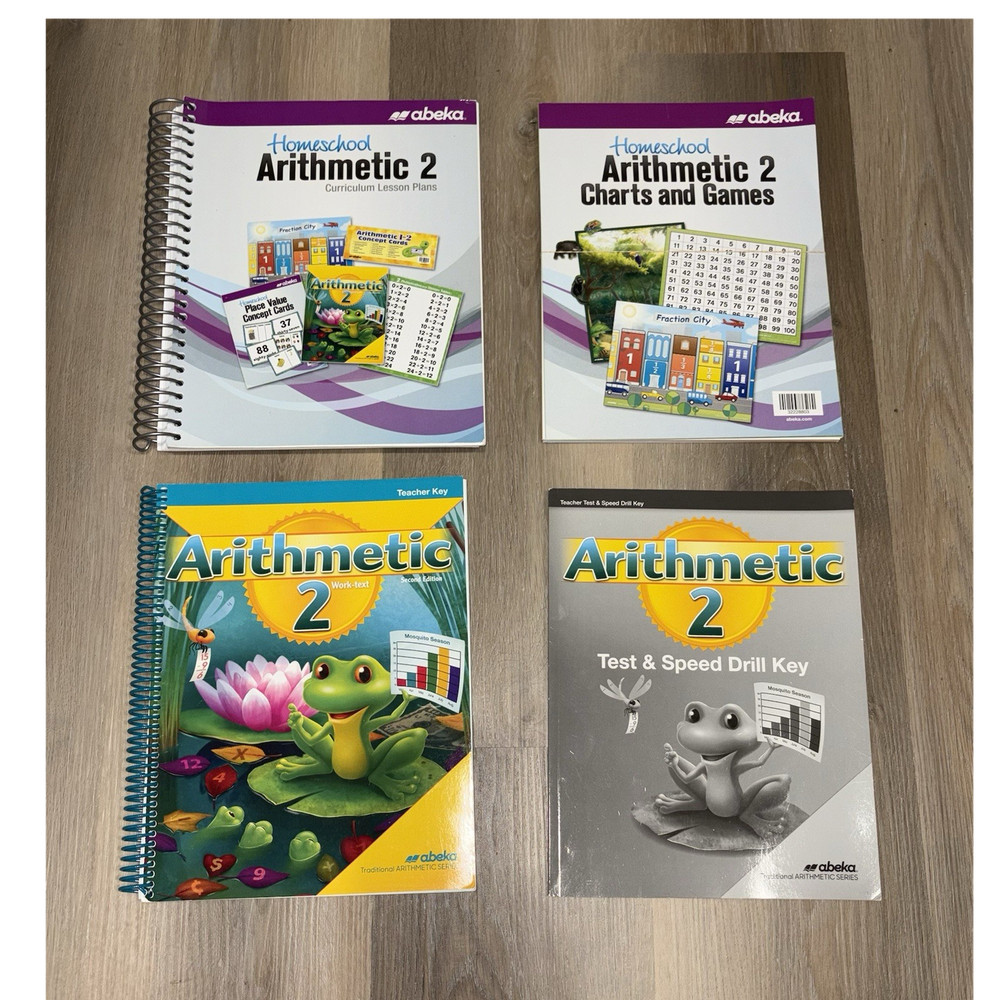Abeka - Grade 2 Arithmetic Textbook, Charts, Games, Teacher's Edition & Test Key