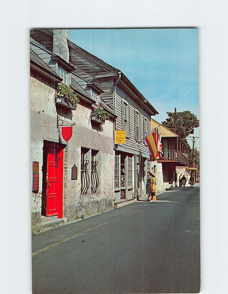 Postcard Quaint Old St. George Street St. Augustine Florida USA