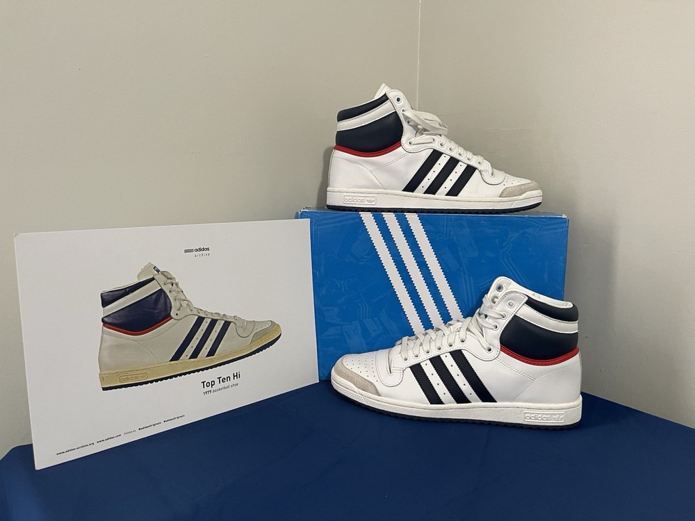 Adidas Top Ten Hi NEOWHI/NNY/COLRED Size 10 D65161