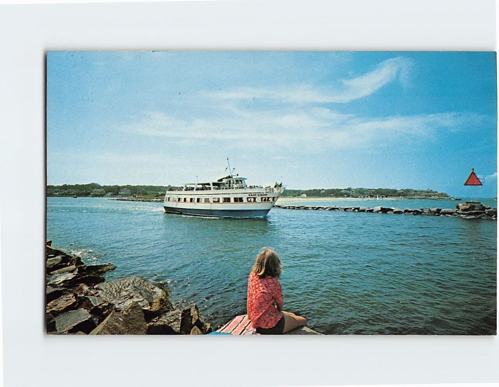 Postcard M/V East Cop Leaving Oak Bluffs Martha's Vineyard Massachusetts USA