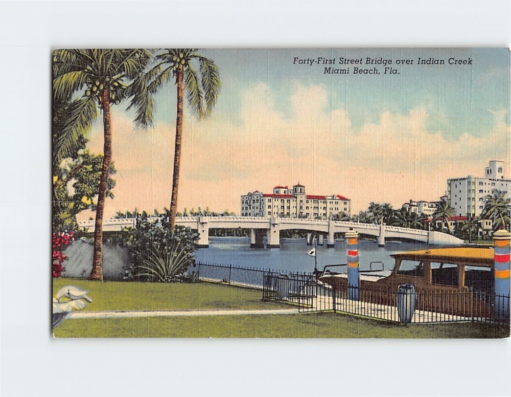 Postcard Forty First Street Bridge Miami Beach Florida USA