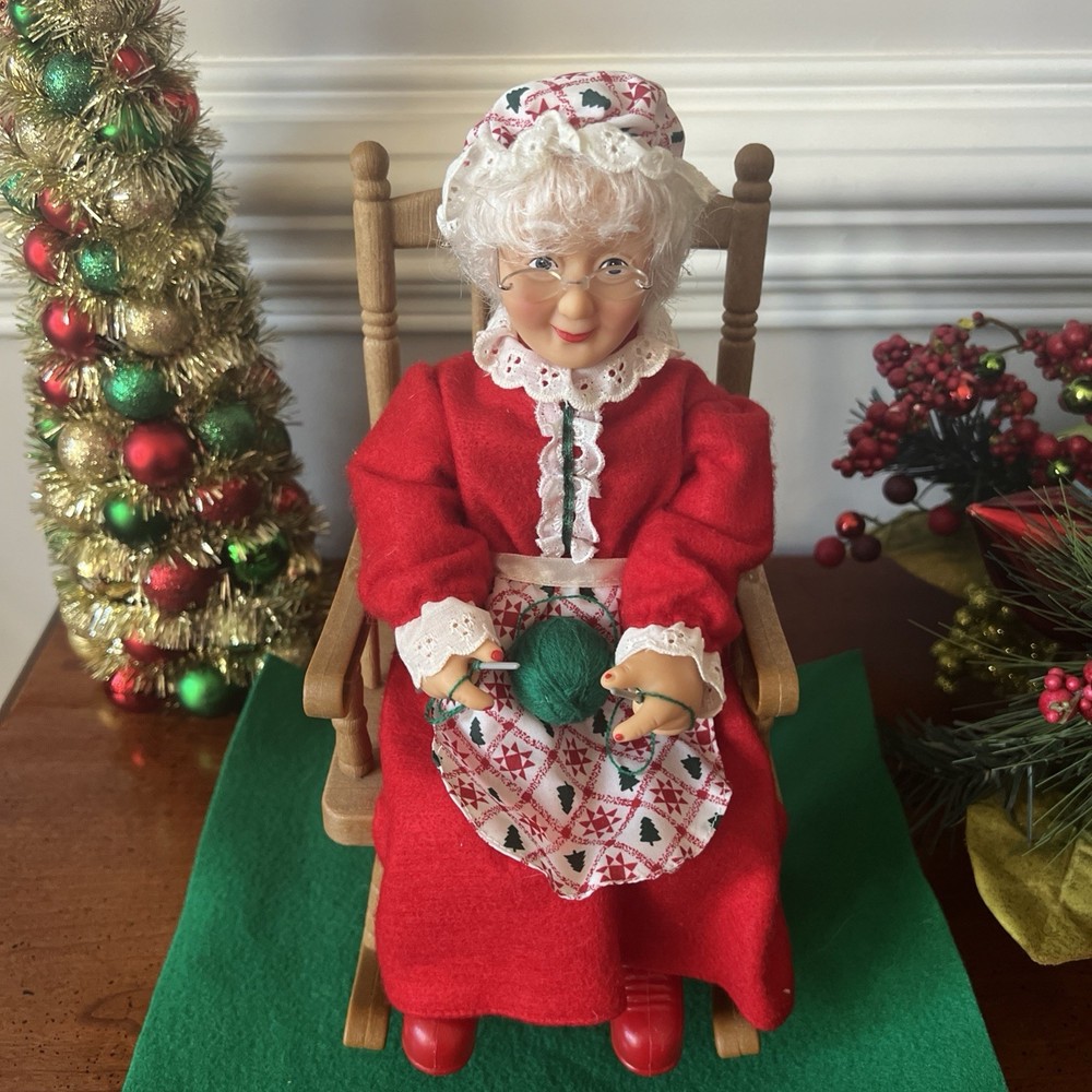 Vintage Christmas Animatronic With Original Box Rocking Mrs Claus Gemmy 1991