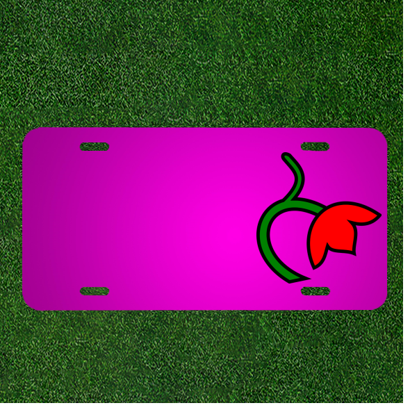 Custom Personalized Car License Plate With Add Names To Flower Red Plant Stem
