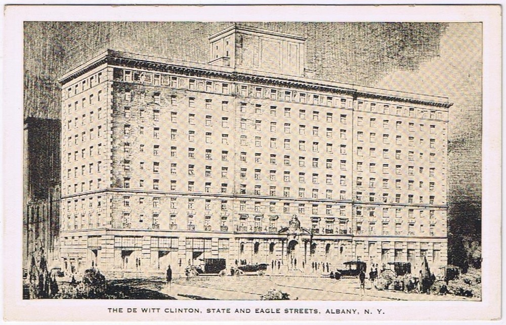 Postcard De Witt Clinton Knott Hotel State & Eagle Streets Albany New York