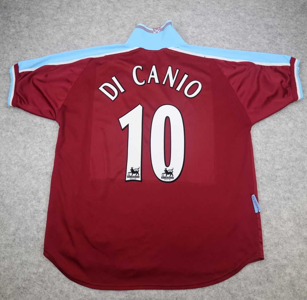 West Ham United Shirt 2XL Burgundy Home Kit 1999 2001 Dr Martens Di Canio Jersey