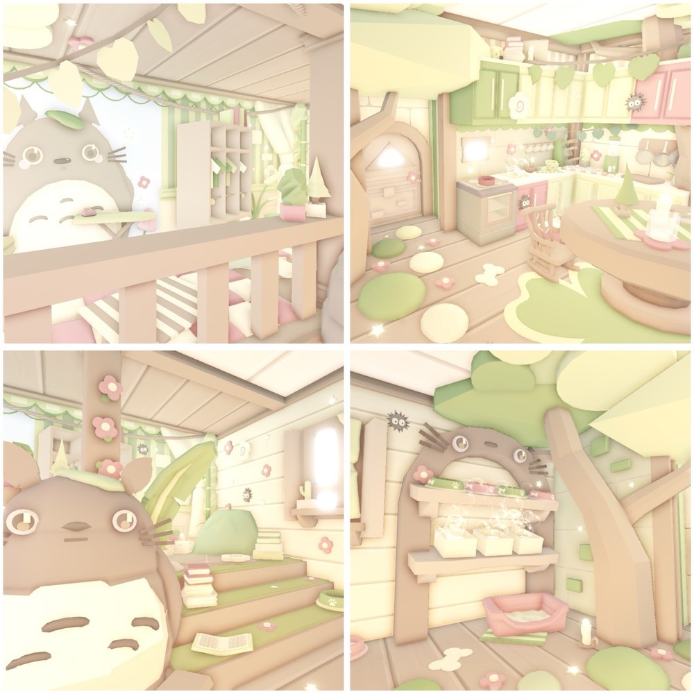🍃🌳🐈⬛ Totoro Aesthetic Green Cute Cozy Adopt Me Grinding House Home 🐈⬛🌳🍃