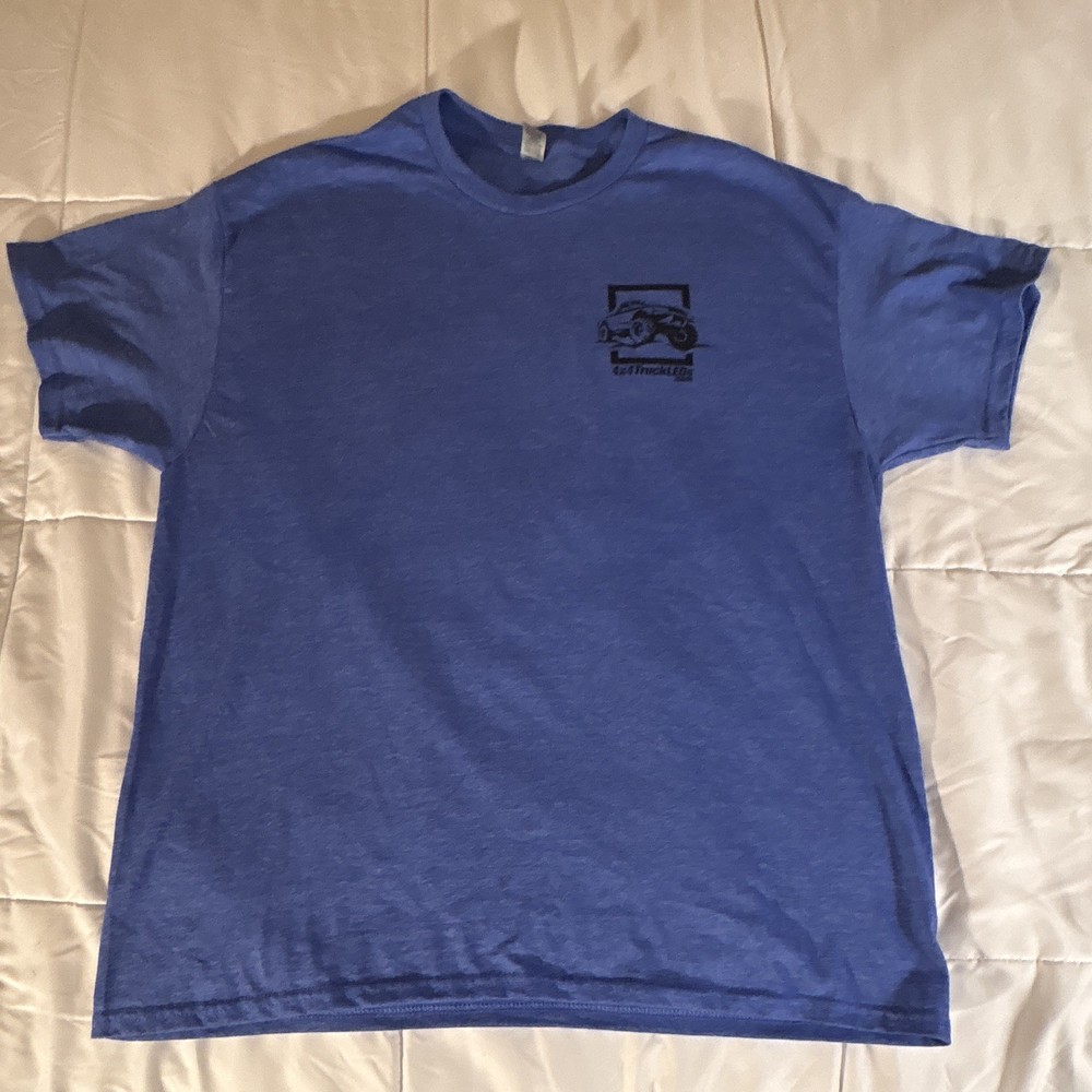 Gildan DryBlend Men's Blue 4x4 Truck Graphic Crew Neck Short Sleeve T-Shirt XL