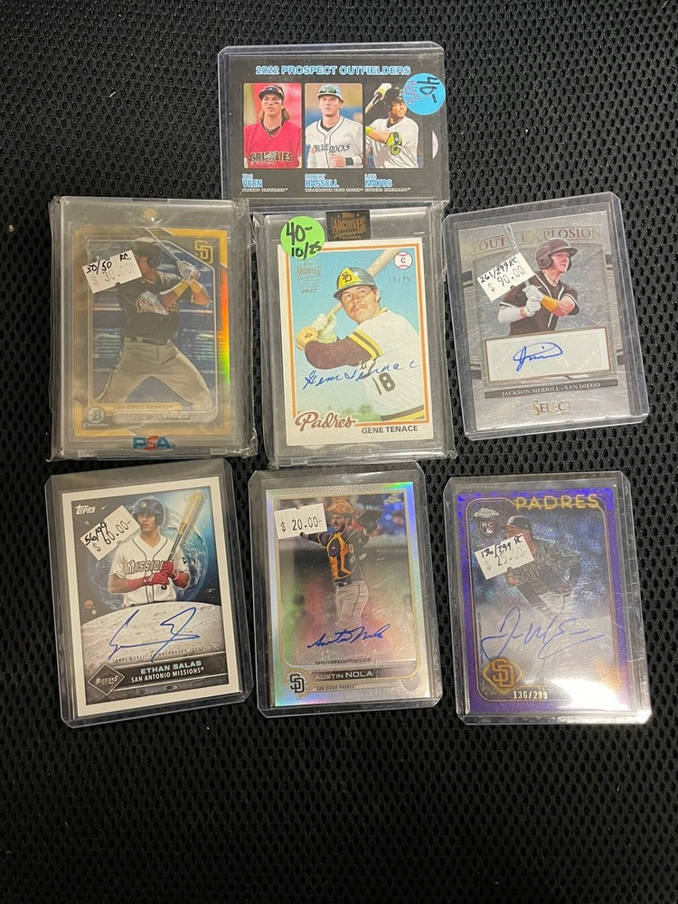 San Diego Padres 1000+ Card Lot Rookies Autos Relics #'d Gwynn Tatis Jr Machado