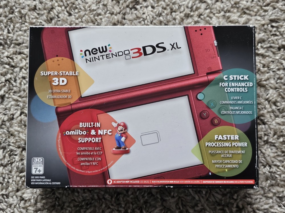 BOX ONLY New Nintendo 3DS XL Console Red No Console + Inserts Cardboard N3DS DS