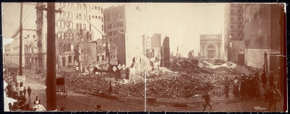 Photo:Baltimore Maryland 1904 Fire Panoramic Ruins Downtown Street Scene