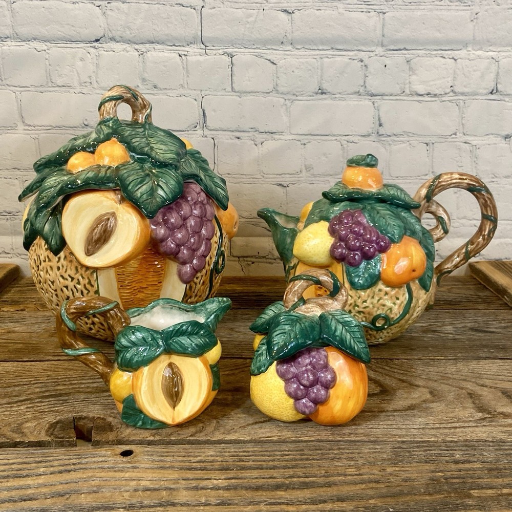 Vintage Fitz and Floyd Calypso Summer Fruit Tea Set
