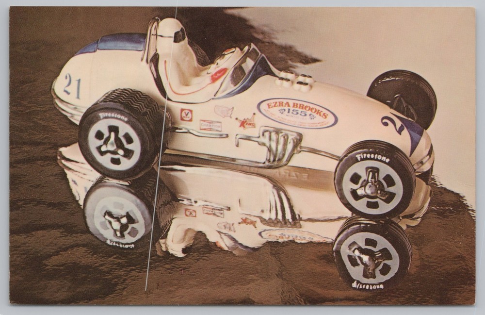 Advertising~Ezra Brooks Whiskey~The Sprint Car Racer~90 Proof~Vintage Postcard