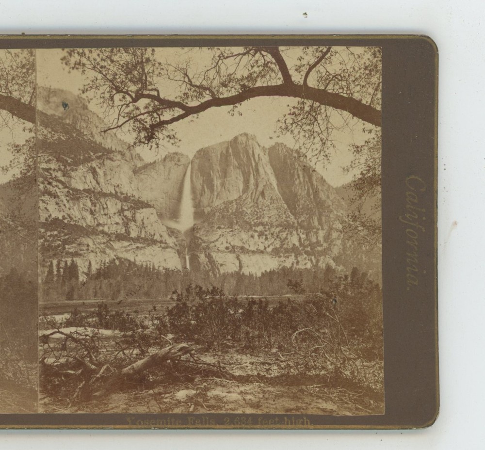 Yosemite Falls Valley CA California Stereoview