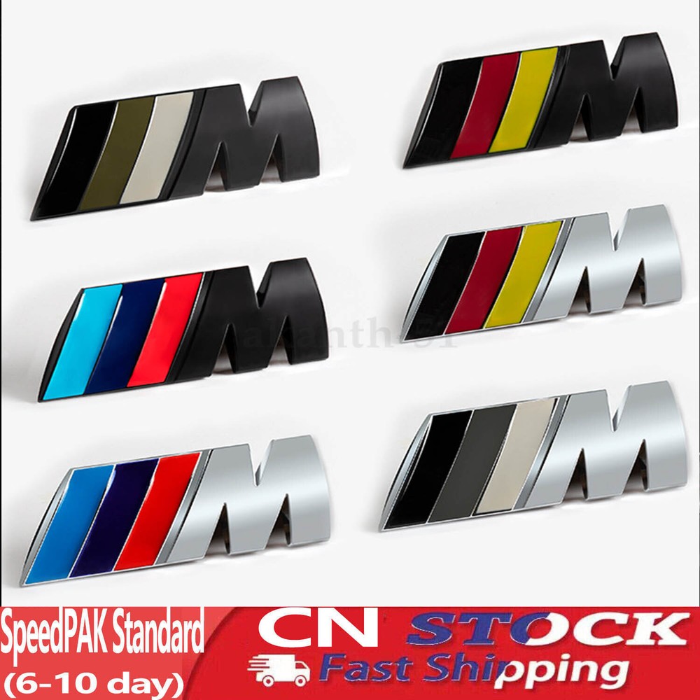 FOR BM M Sport Matte Black front grill grille badge emblem with fitting kit hot.