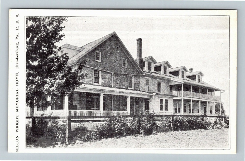 Chambersburg PA-Pennsylvania Milton Wright Memorial Home Vintage Postcard