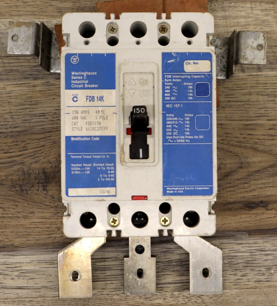 Westinghouse Fdb3150 Series C 3-Pole 125Amp Circuit Breaker
