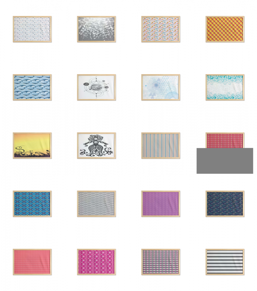 Ambesonne Dreamy Abstract Wall Art with Wide Frame for Bathrooms Living Room-image