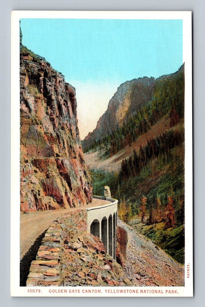 Yellowstone National Park Golden Gate Canyon Vintage Postcard Standard Postal PC