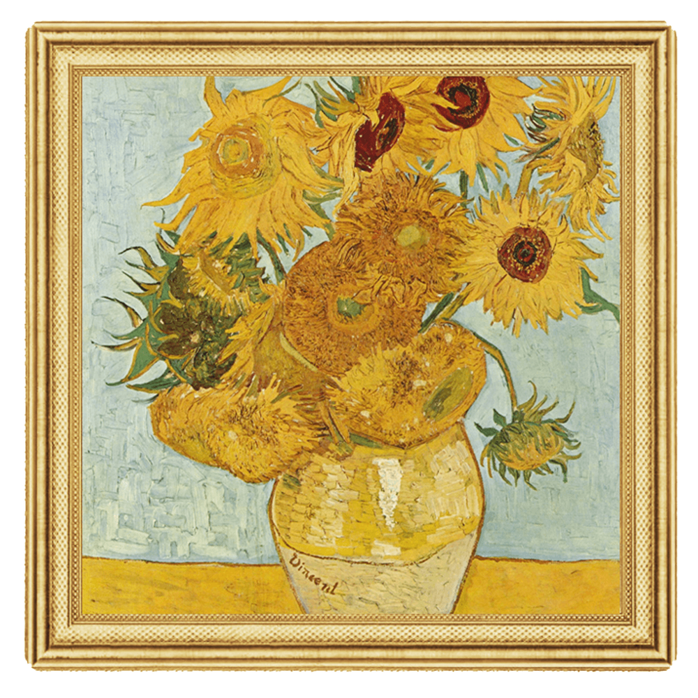 2023 Niue Vincent Van Gogh Sunflowers 2 oz Silver Gilded Proof Coin