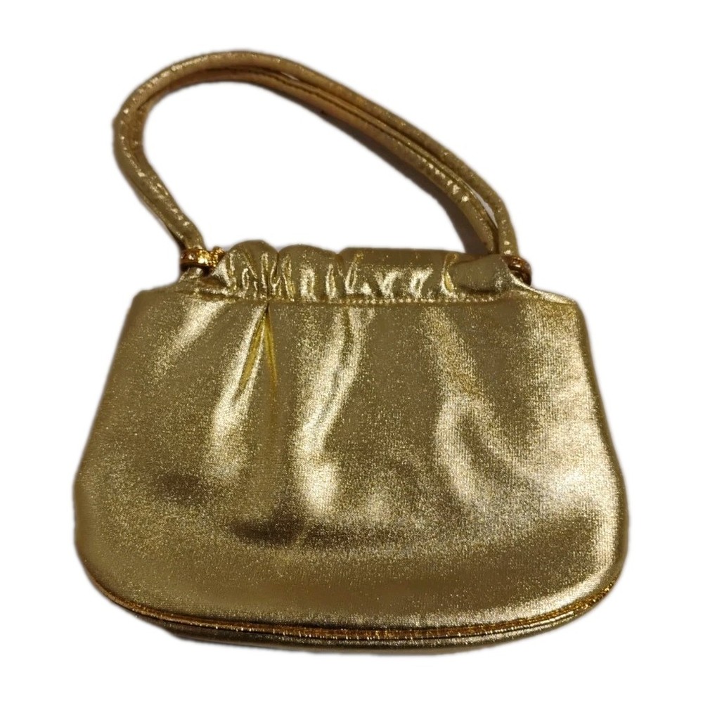 Vintage Ande' Gold Metallic Clutch Evening Bag
