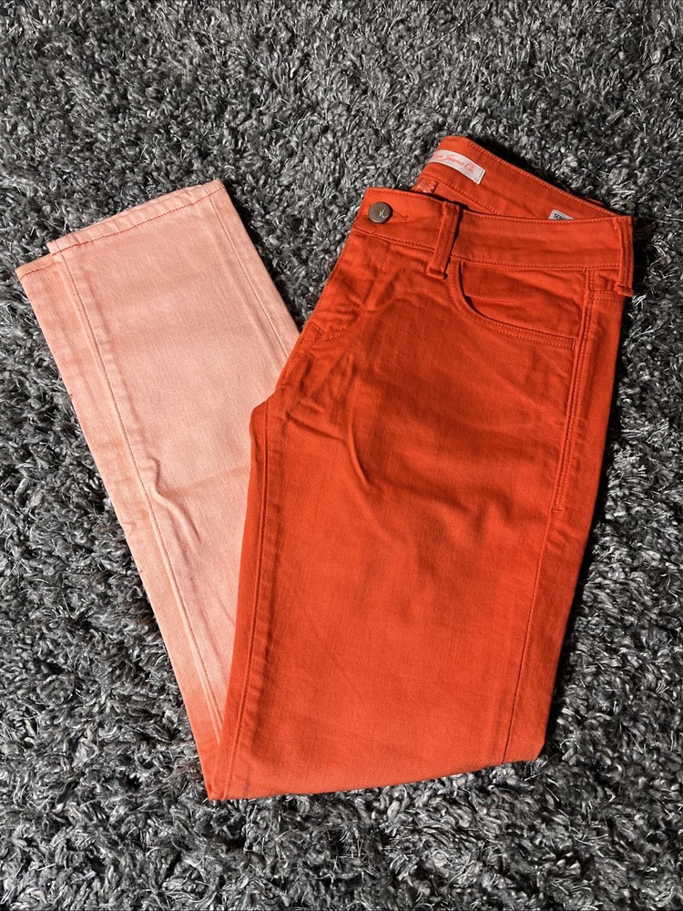 NWT Mavi Serena Ombré Orange Jeans Low Rise Super Skinny Ankle Women’s Size 28