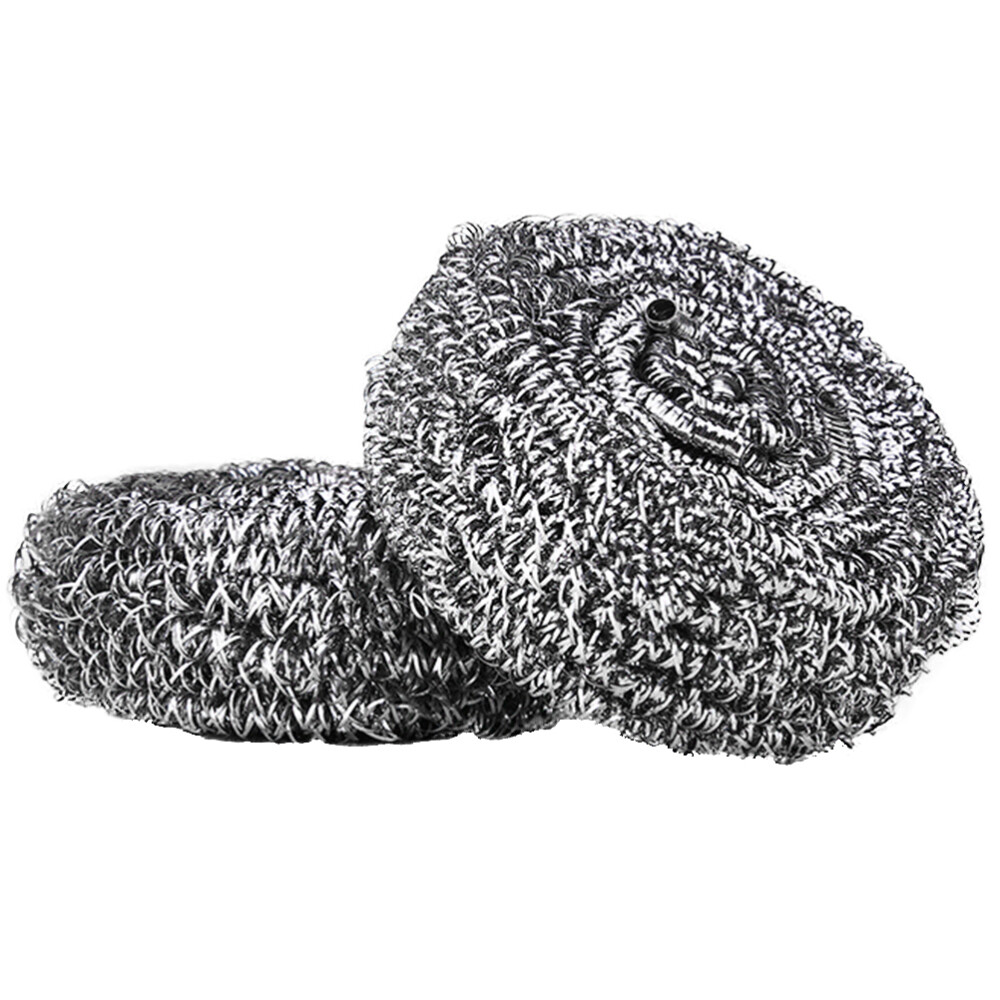 2 Pcs Dish Cleaning Brush Scourers Wire Mesh Spiral Sponge Steel Wire Sponge