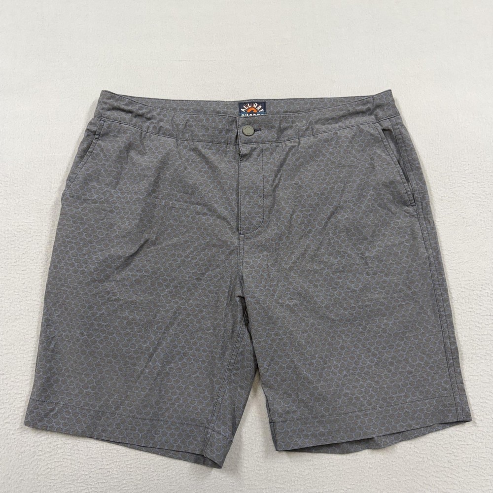 Faherty Brand Shorts Mens 36 Gray All Day Geo Print Chino 9 Inseam Stretch