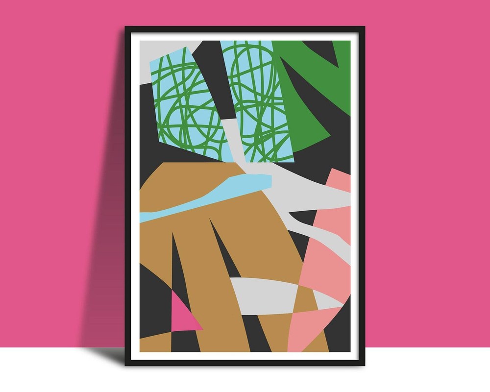 Collage Printable Abstract Wall Art Botanical Poster Graphic Design Leaf-image