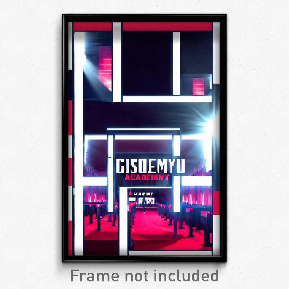 8 Bit Psychedelic Pixel Art Poster - Glossy Academy Video Game Print