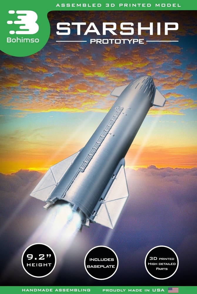STARSHIP SN8 - SN15 Plastic model Test vehicle Prototype rocket SpaceX 3D Print