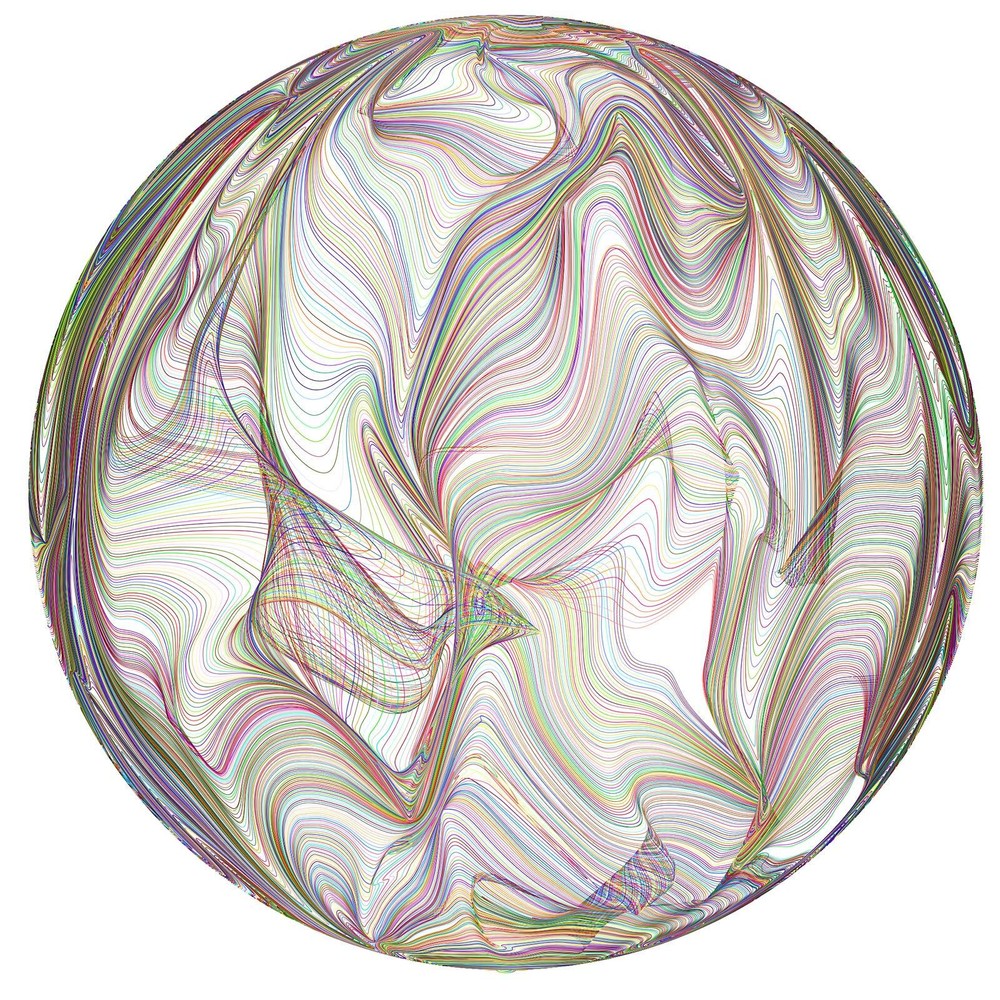 Puzzle-Flowing Rainbow Lines-1000 Pieces Round Puzzle Color Challenge Jigsaw ...