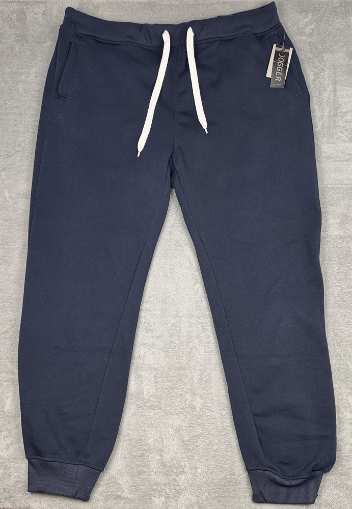 SP Active Jogger Sweatpants Mens 5XB Navy Fleece Wicking UV Drawstring NEW