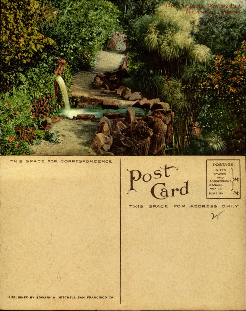 The Spring Westlake Park Los Angeles California Edward Mitchell ca. 1910