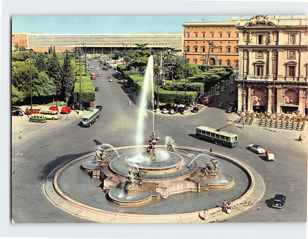 Postcard Piazza della Repubblica Rome Italy
