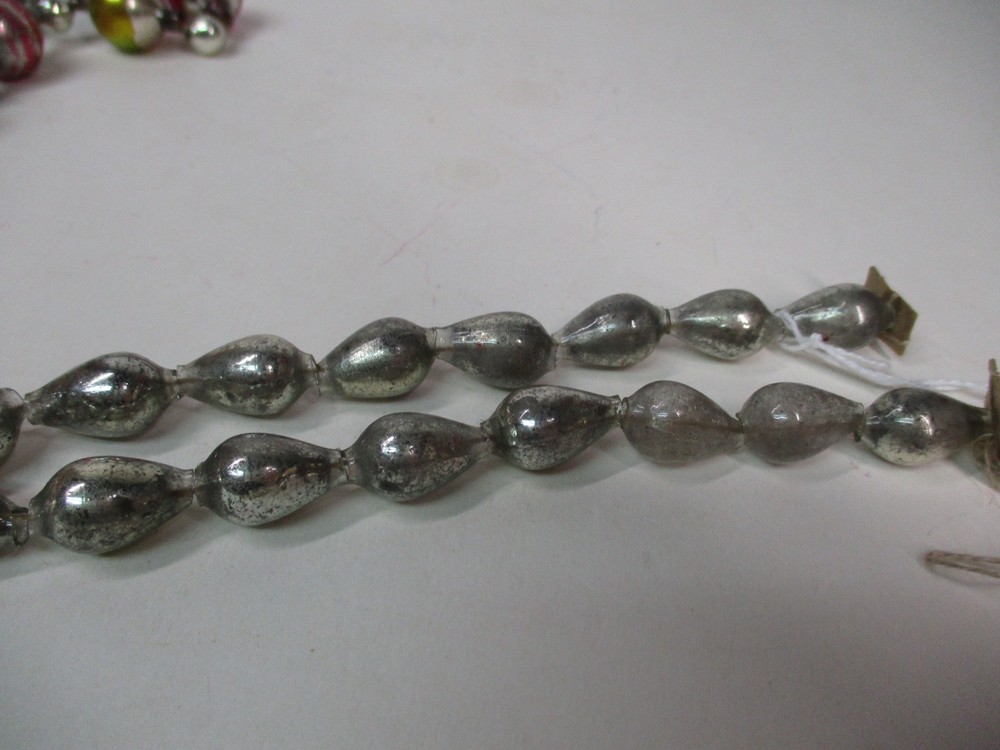 11 Inches of Vintage Geometric Glass Bead Christmas Garland