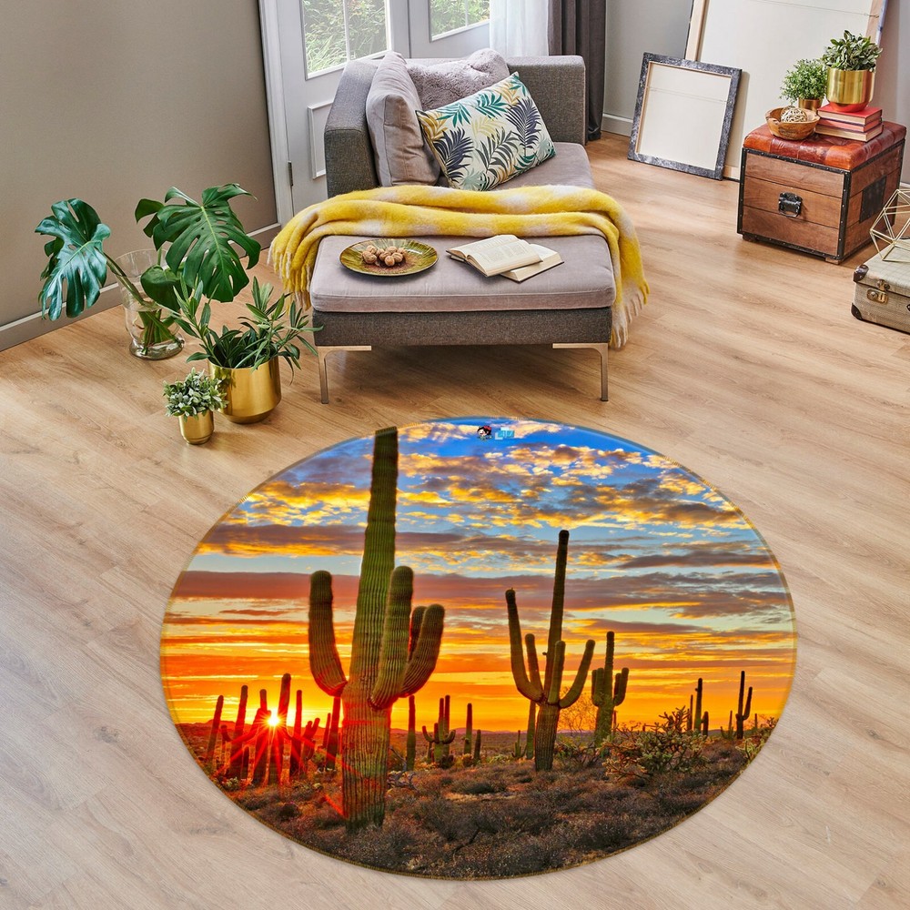 3D Sunny Summer Cactus NAO10481 Game Rug Mat Elegant Photo Carpet Mat Fay