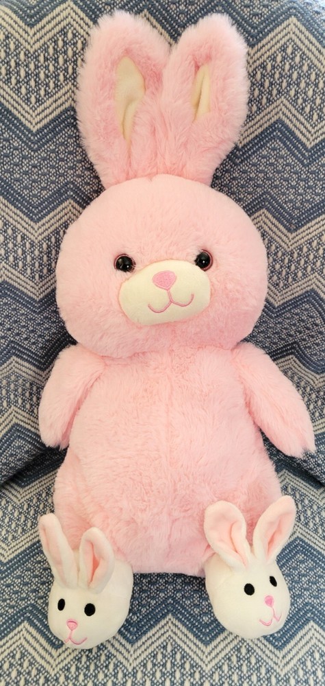 Destination Holiday Easter Bunny 16 inch Pink Plush with Bunny Slippers