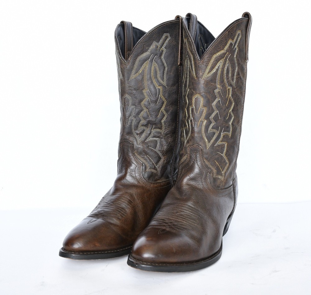 Men's LAREDO Brown Oiled Western Cowboy Boots Size 10 Work Rodeo Riding