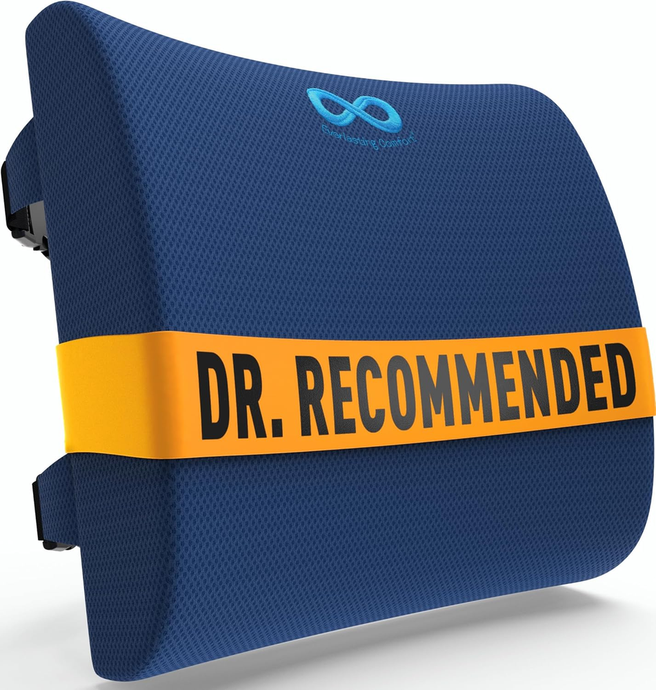 Lumbar Support Pillow for Office Chair - Memory Foam Back Cushion for Chair, Car