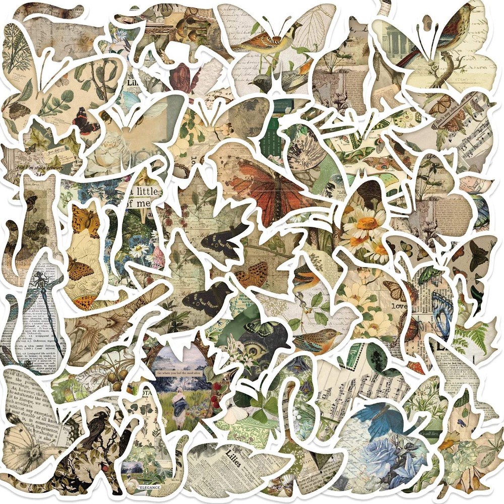 50PCS Retro Animal Stickers DIY Laptop Phone Suitcase Notebook Ancient Sticker G