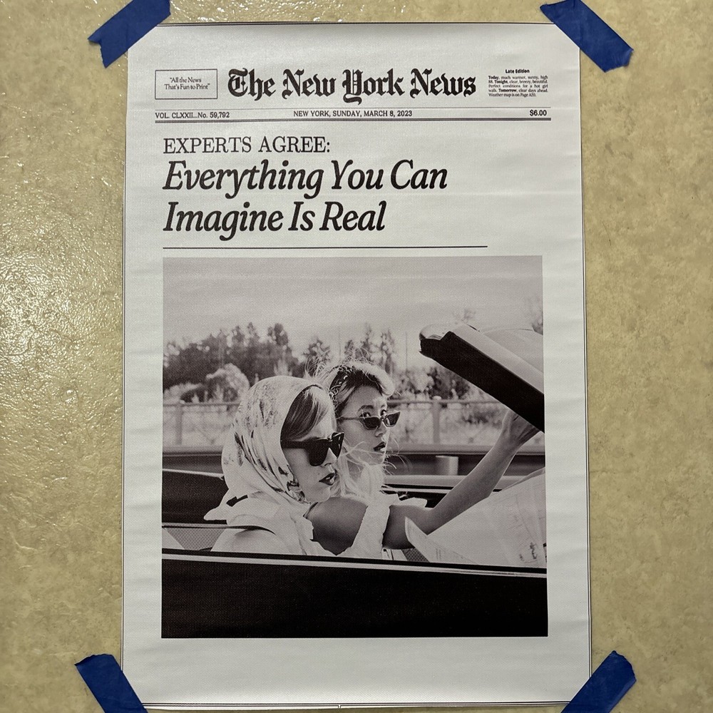 New York News Everything Is Real - ✅ Canvas Poster Print Wall Art ✅ 12x18 inch