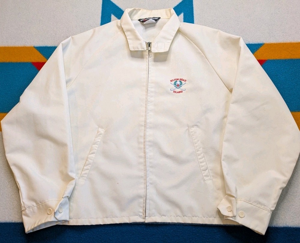 Vintage Hilton Head Island Golf Course Jacket Full Zip Bomber Made In USA Large